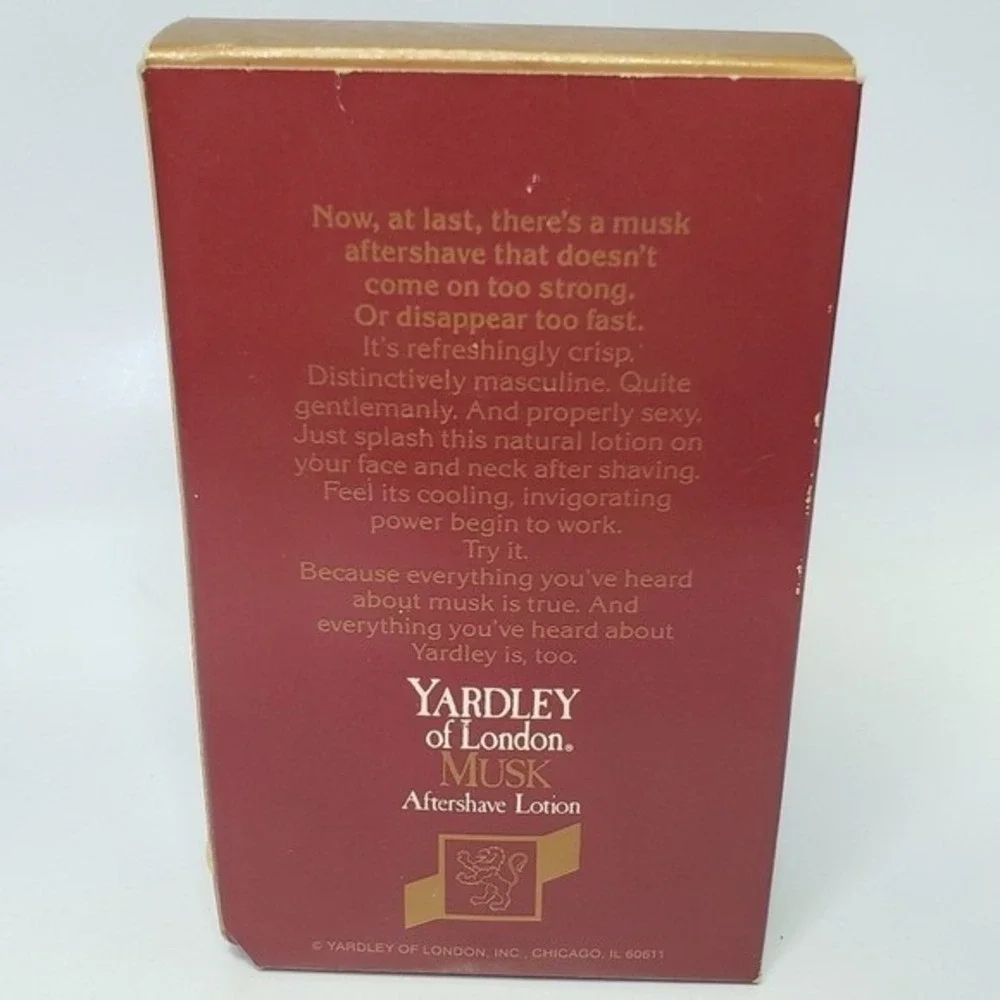 Yardley of London Musk Aftershave Lotion 4 FL OZ Vintage New Old Stock with Box